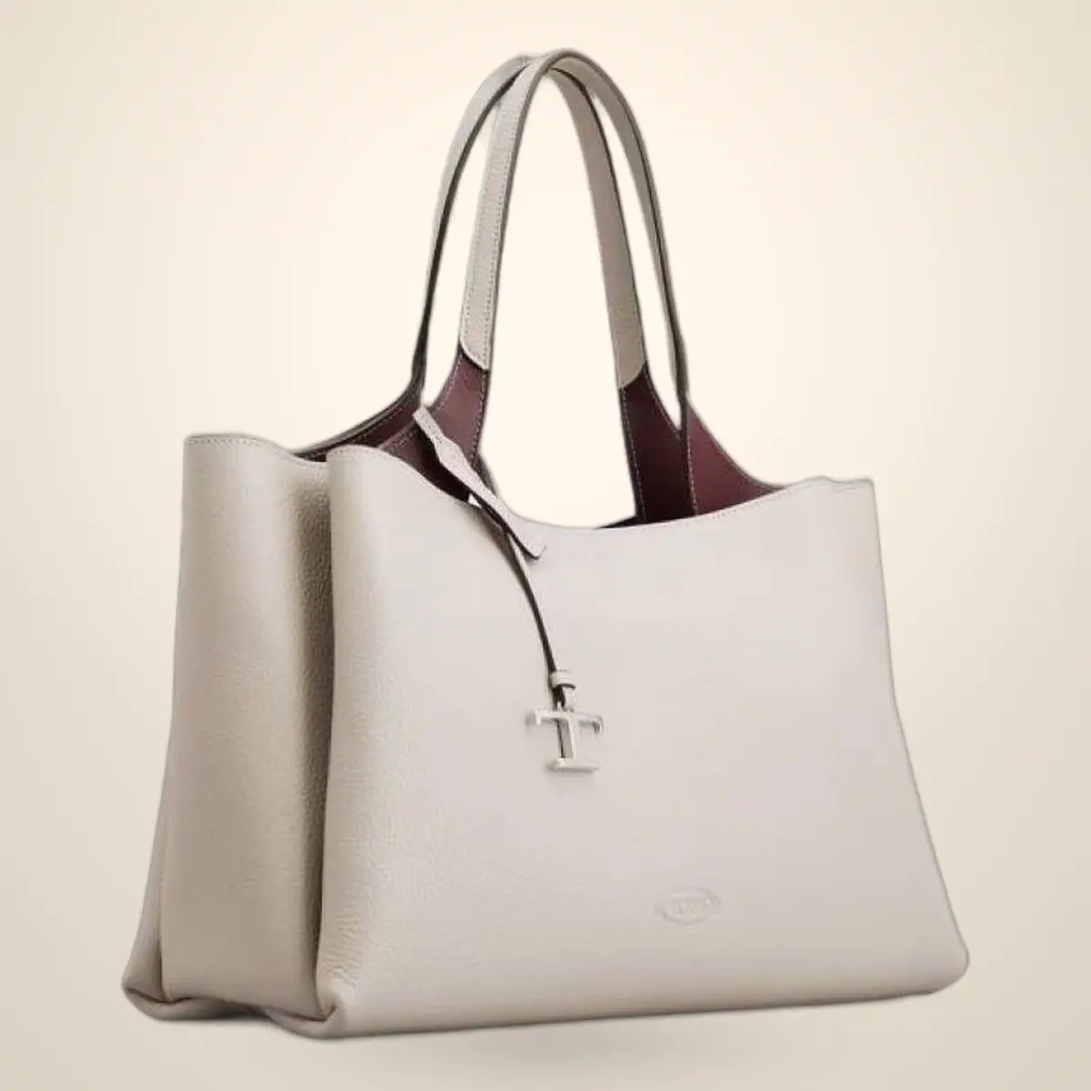 Todd's T Timeless 2026 Premium Quality Leather Shopping Bag With OG Magnetic Box With Dust Bag (White - 1130)