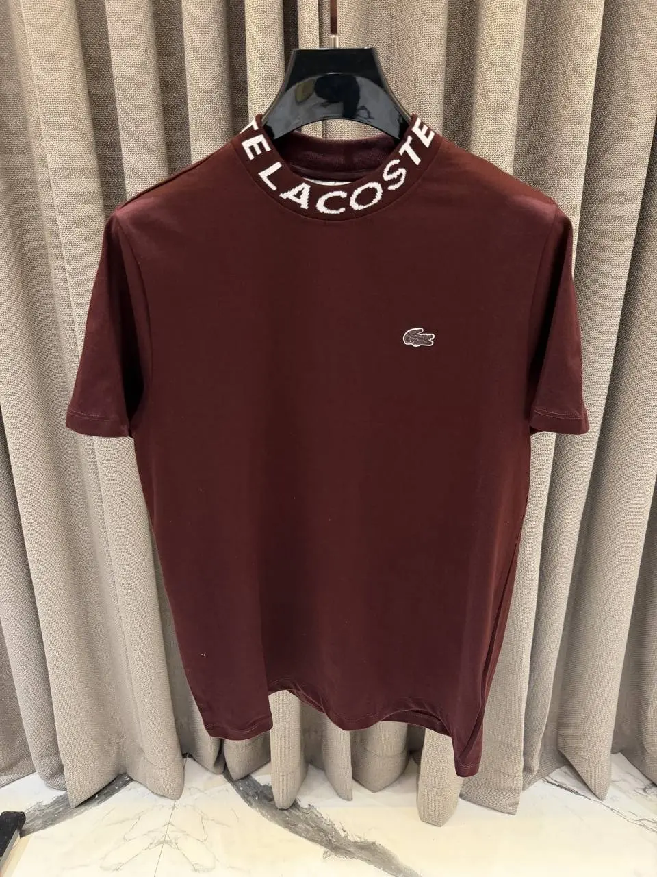 Lacoste Premium Maroon Tshirt - Image 2