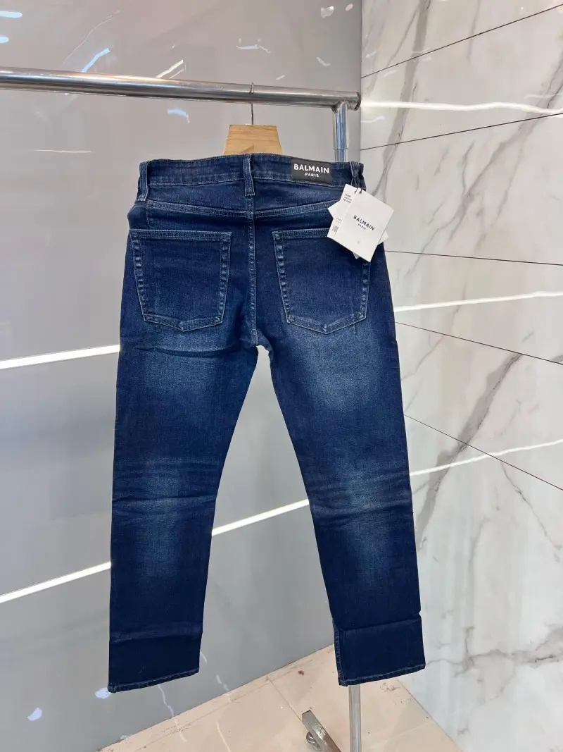 Balmain Premium Plain Straight Fit Denim Blue 857 - Image 3