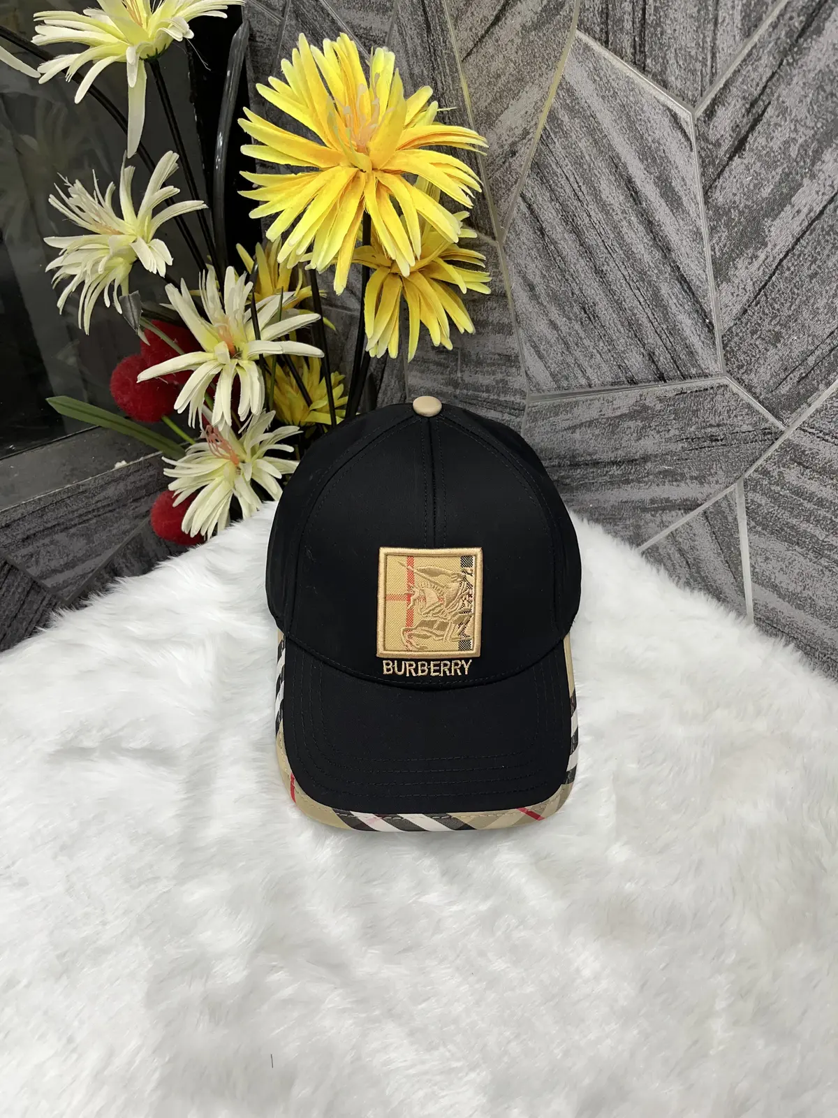 Burberry Equestrian Knight Black Monogram Premium Unisex Cap (With Safety Box)