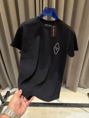 Michael Kor Middle Brand Logo Round Neck T-shirt Black - Image 2