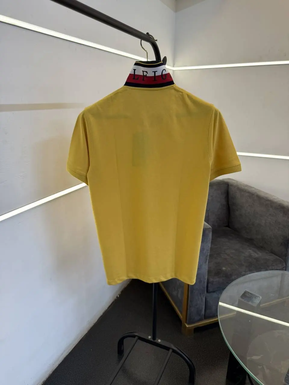 Tommy hilfigar steel logo matty cotton imported polo tshirt with brand collar yellow - Image 3