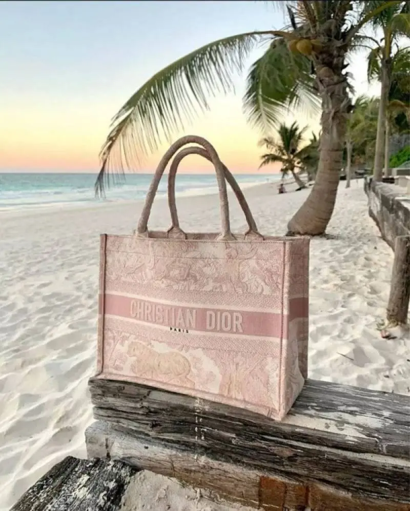 Dior Book Tote Pink Toile De Jouy With OG Box & Dust Bag & Scarf (Pink Tiger - 574) - Image 4