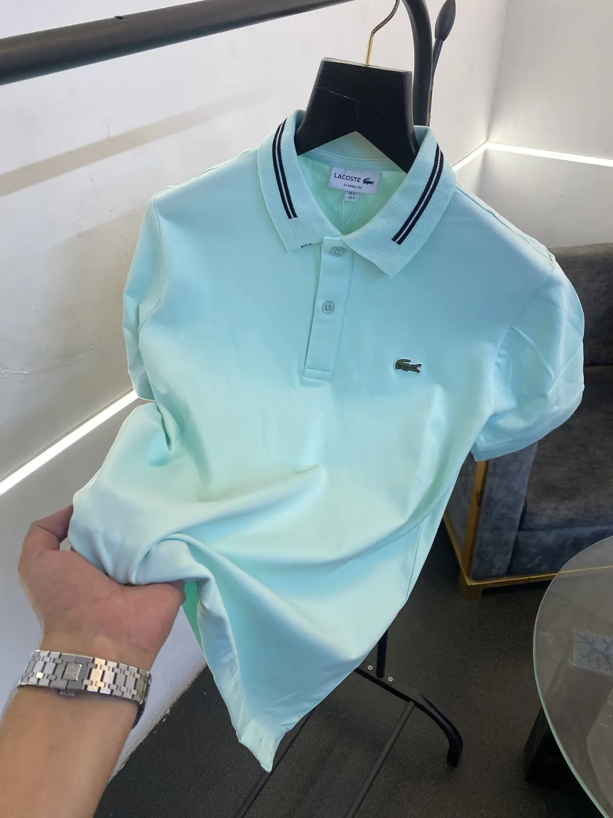 Lacoste Imported quality polo tshirt mint green sale - Image 2