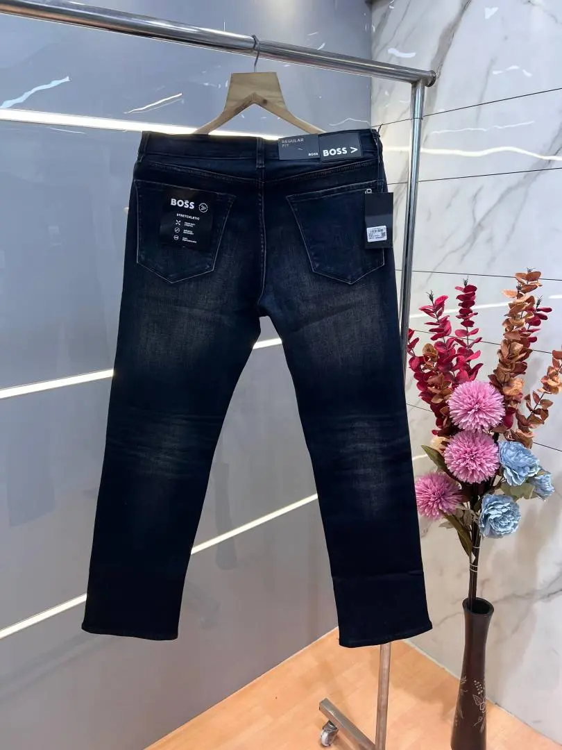 Bos Green Shade Premium Imported Stretchable Lycra Fabric Straight Fit Denim with Metal Logo Sale Offer 3498 - Image 2