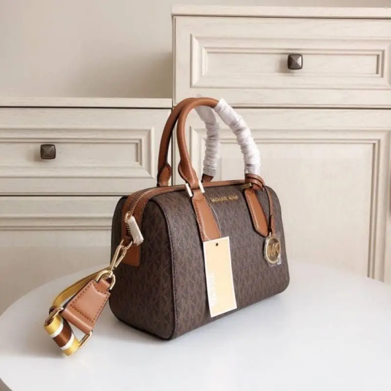Michael Kors MK Boston Sling Hand Bag With Dust Bag & Shoulder Strap (Brown - 319) - Image 3