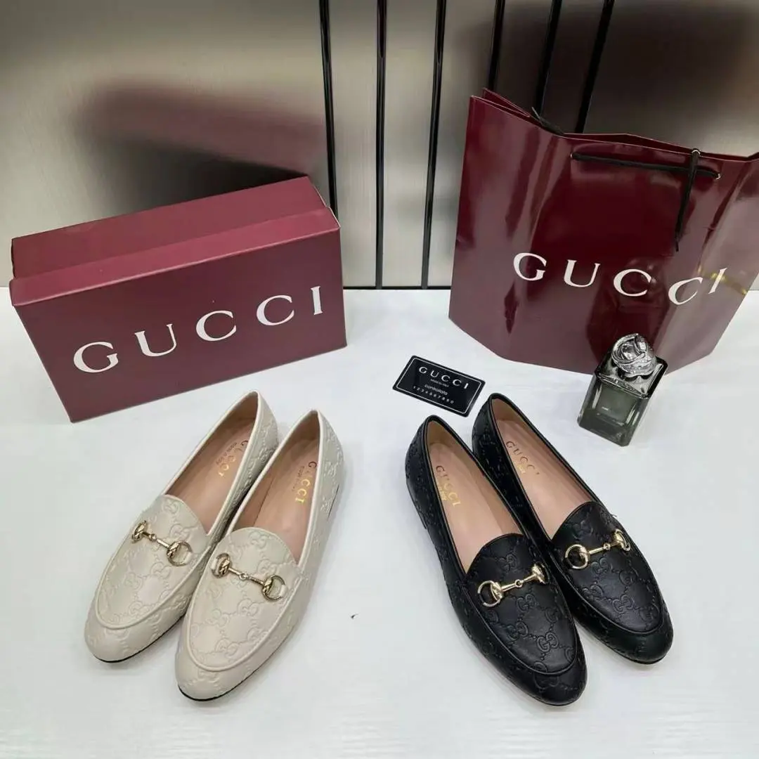 Gucci Womens Jordaan Loafers Wid OG Box & Carry Bag Black A885-1C - Image 3