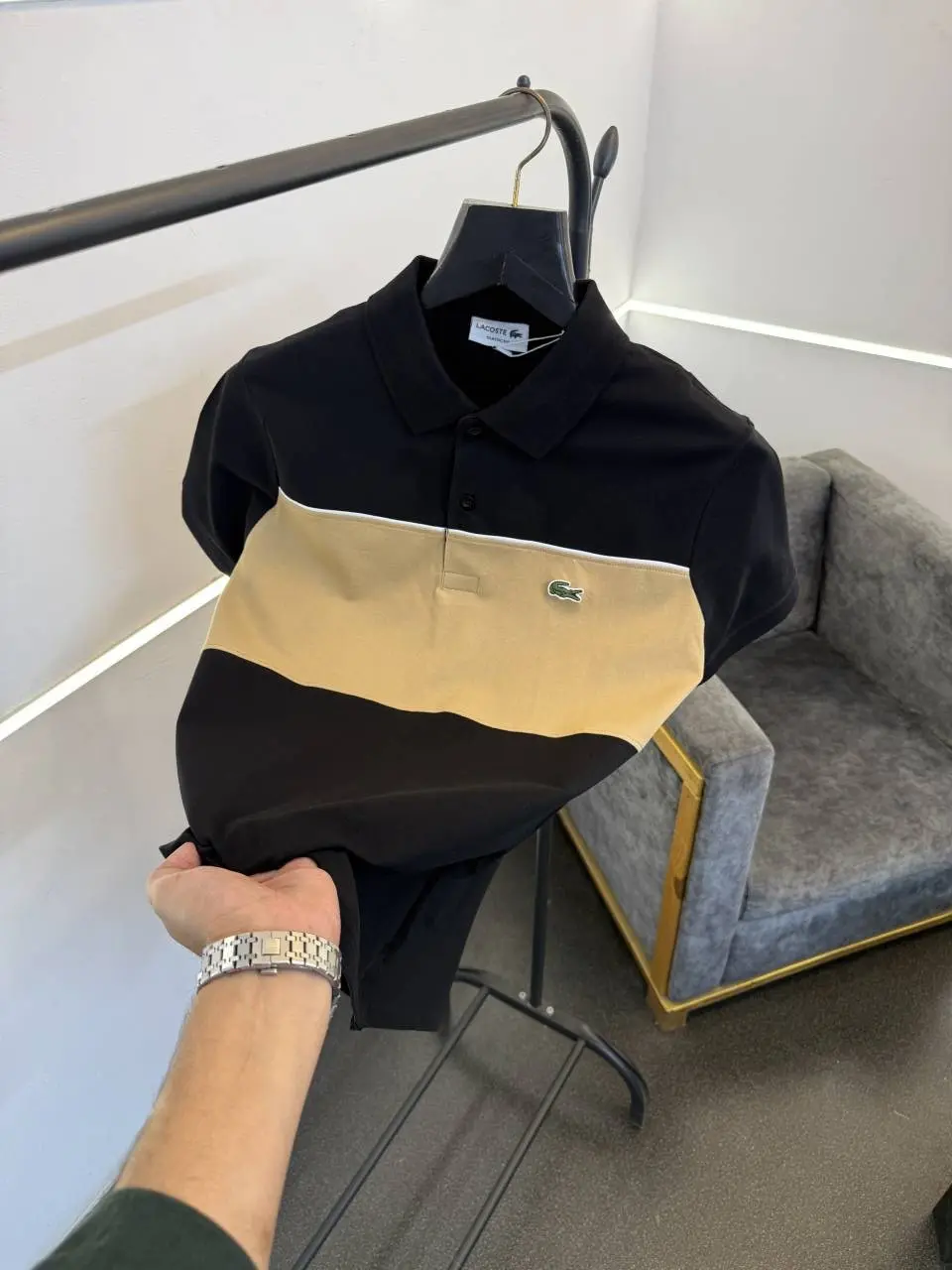 Lacoste Imported polo tshirt black - Image 2