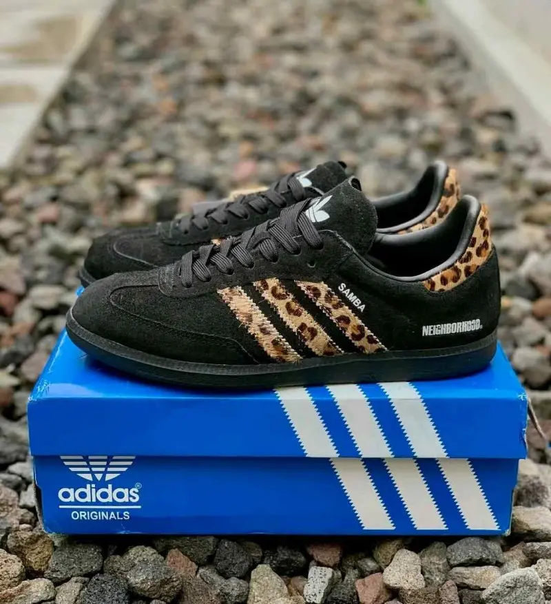 Adidas End X Neighborhood X Samba Black Leopard