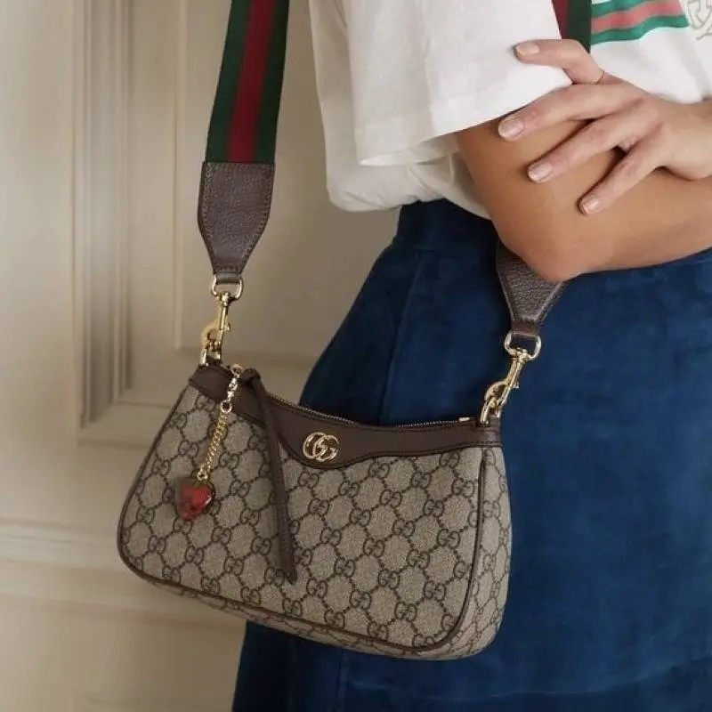 Gucci Ophidia GG ShoulderBag With CherryZip DoubleBox Red GuchiBox Packing - Image 3