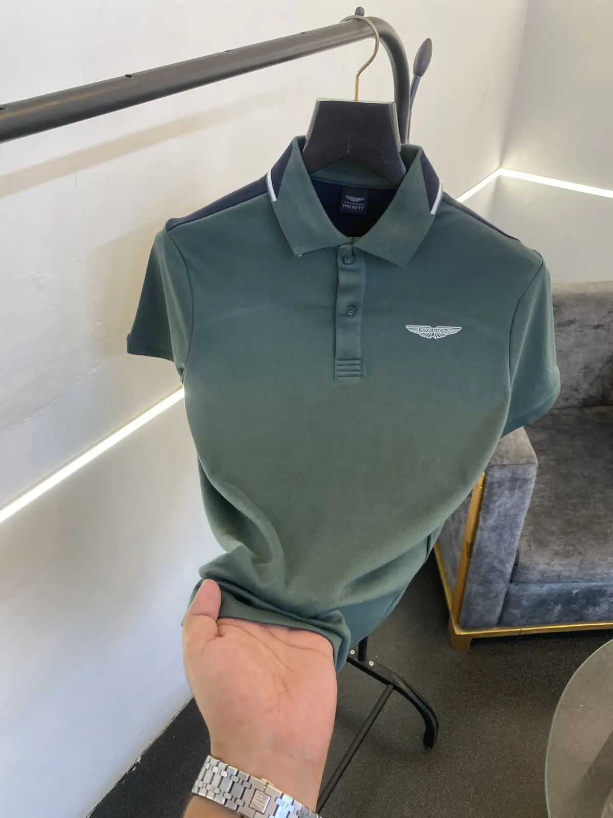 Hackett aston martin imported polo tshirt green - Image 2