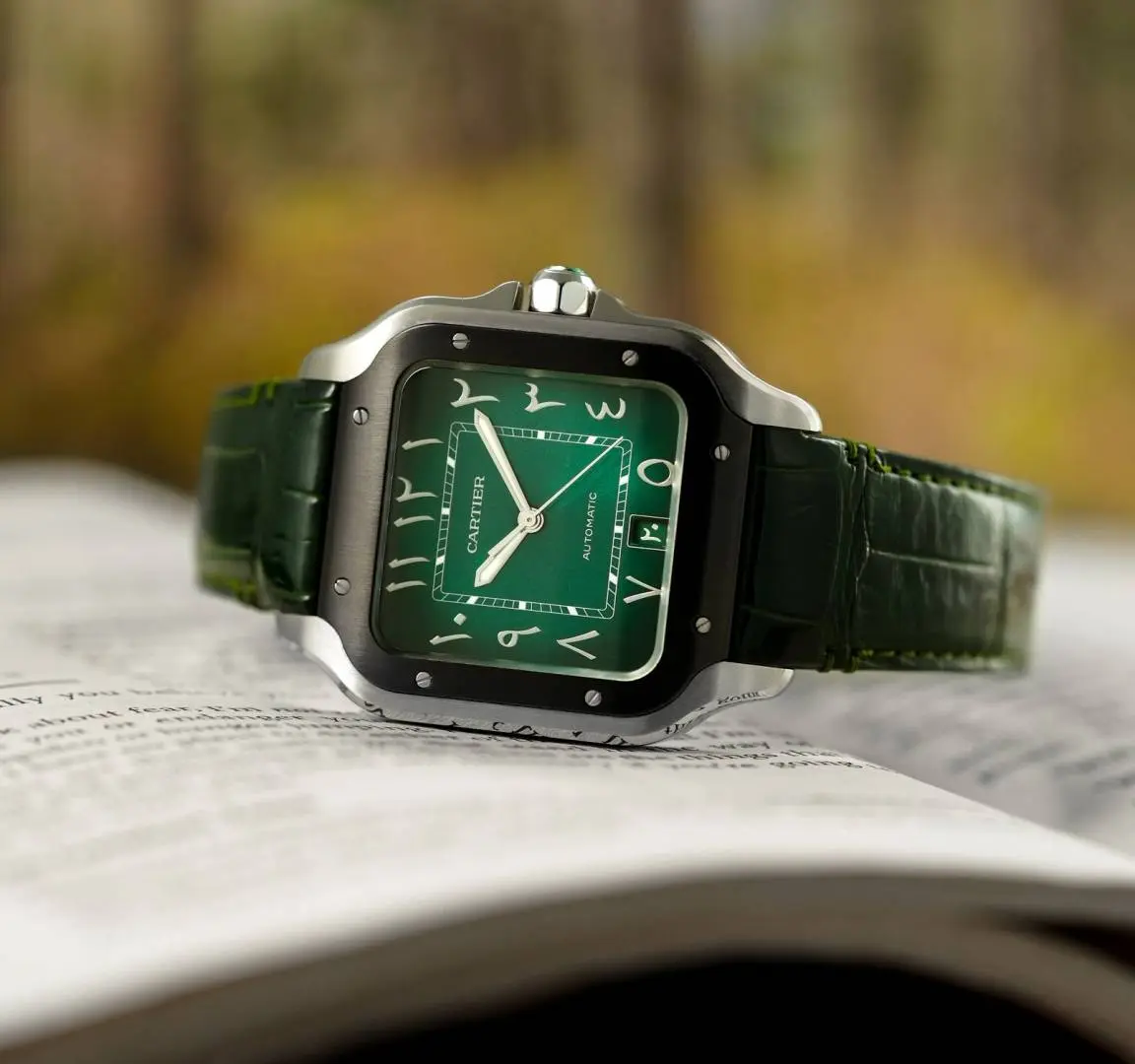 Cartier Santos Automatic full green arabic - Image 4