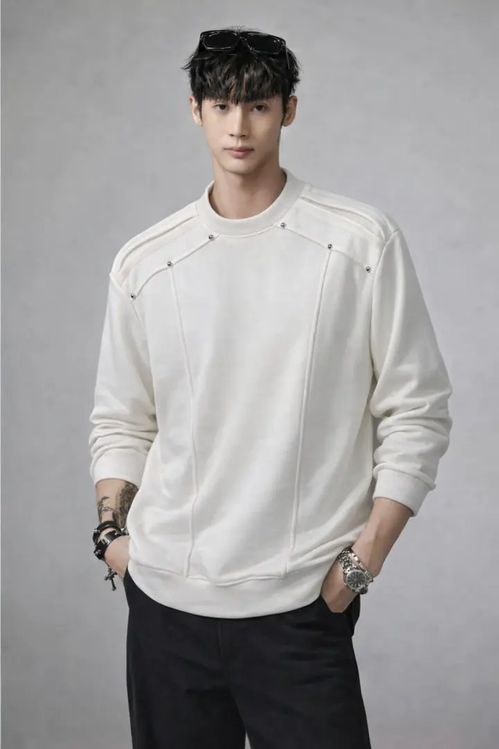 KOREAN IMPORTED HIGH DEMAND ARTICLE SWEATSHIRT WHITE
