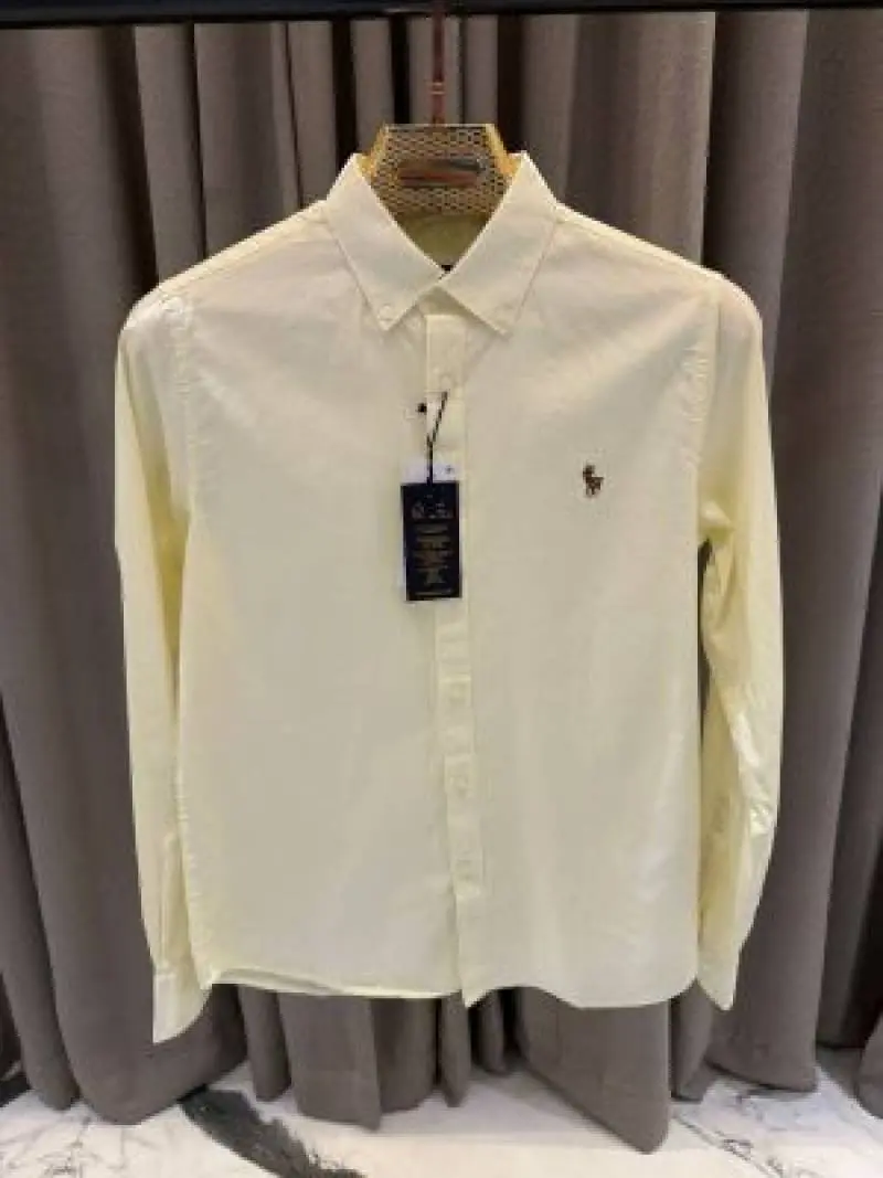 Ralph Lauren Chest Logo Full Sleeves Shirt Cream