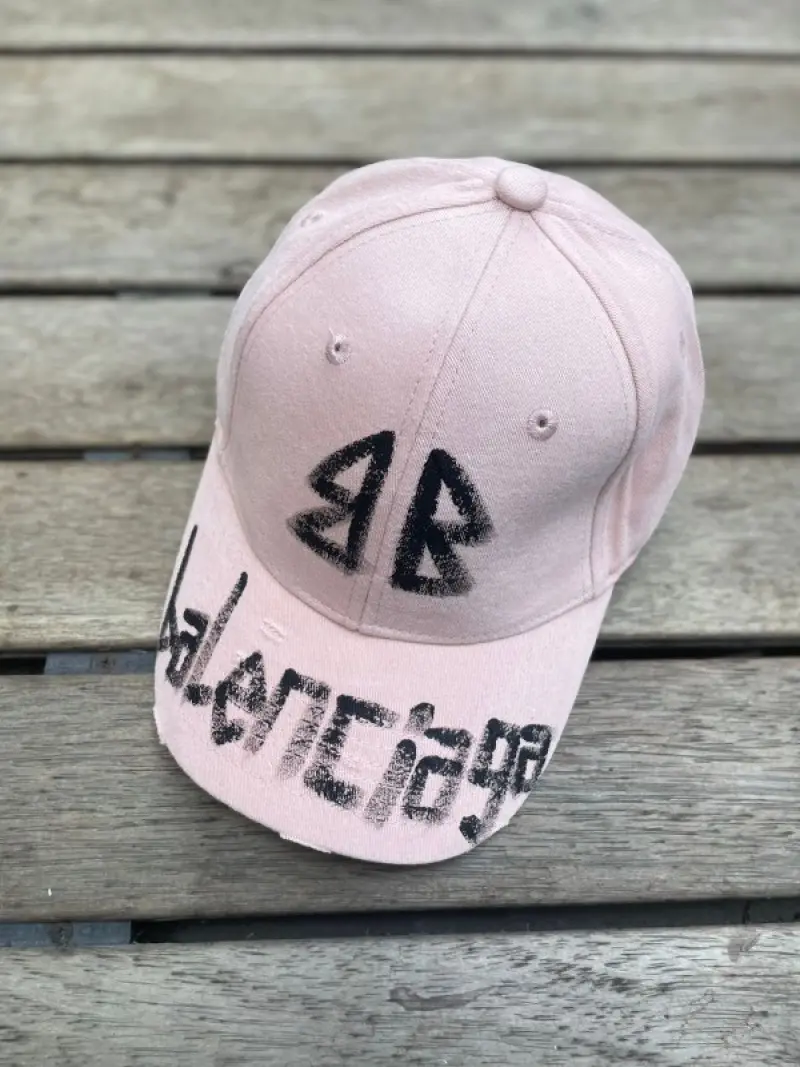 Balenciaga BB Front Graffiti Light Pink Premium Unisex Cap (With Safety Box)