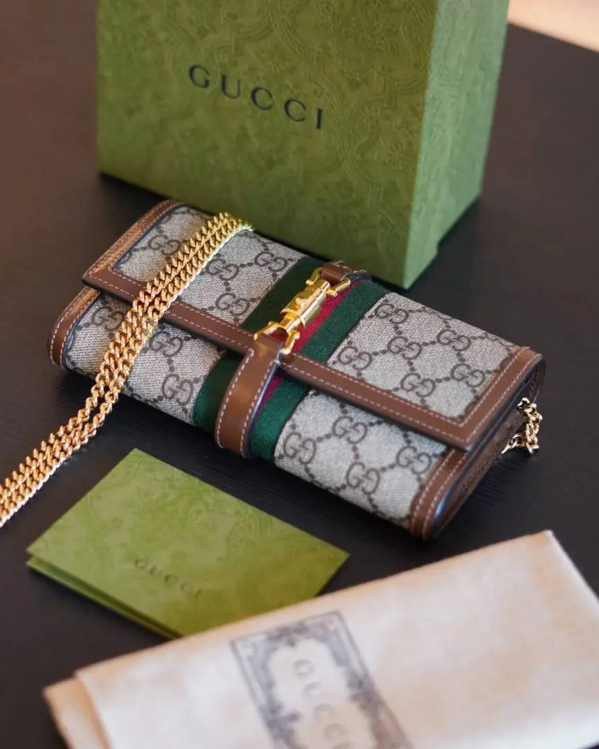 Gucci 76 Jackie ChainWallet Clutch With OriginalBox DustCover - Image 10