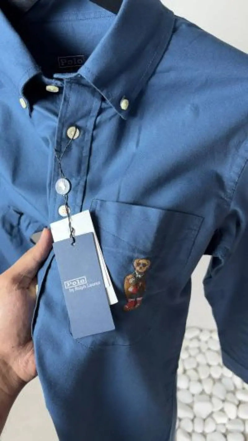 Ralph lauren premium bear logo shirt 1259 - Image 3