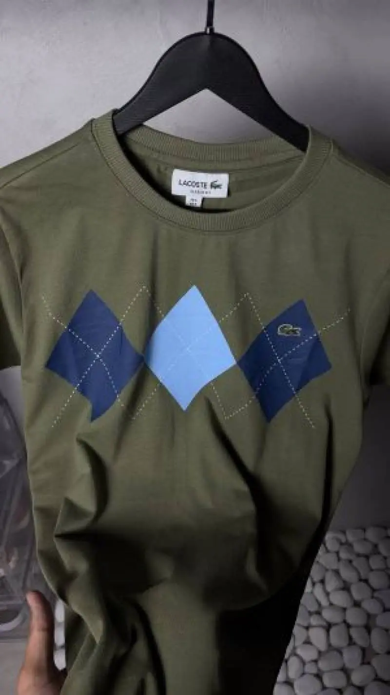 Lacoste Diamond Print T-Shirt 1230. Sale-offer. VS1000 - Image 2