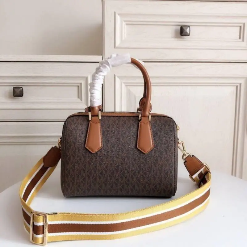 Michael Kors MK Boston Sling Hand Bag With Dust Bag & Shoulder Strap (Brown - 319) - Image 4