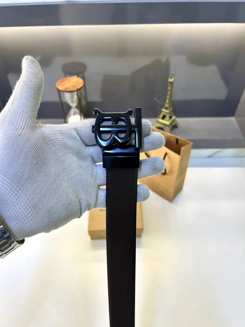 Burberry Black Glossy Reversible Belt Fa 670 - Image 3