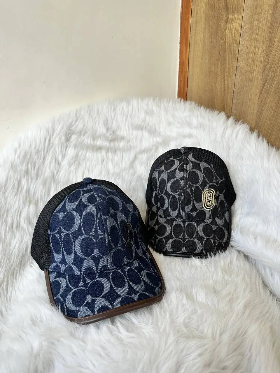 Coach Monogram Denim Black Premium Unisex Cap With Safety Box - Image 5