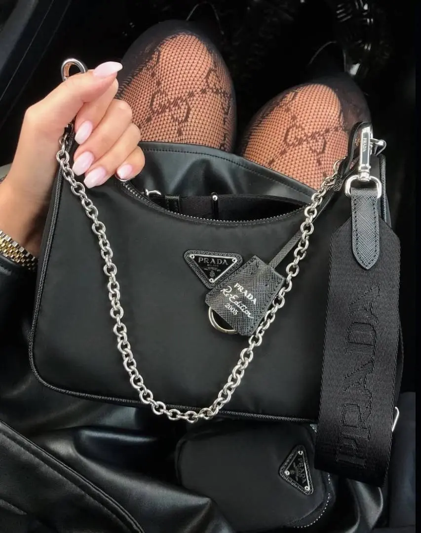 Prada Re Edition 2005 Black Nylon Crossbody With Original Box - Image 6