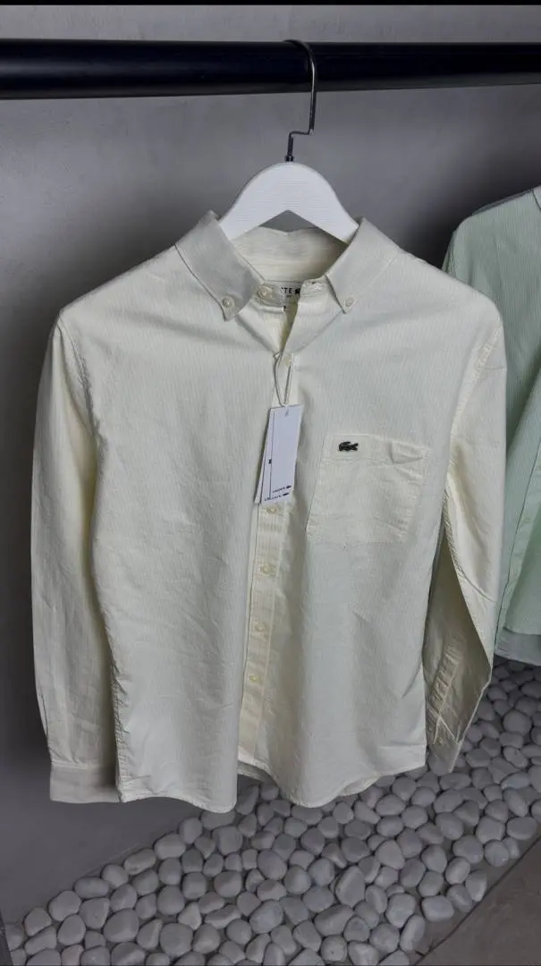 Lacoste Premium Linen Striped Shirt 1995 - Image 3