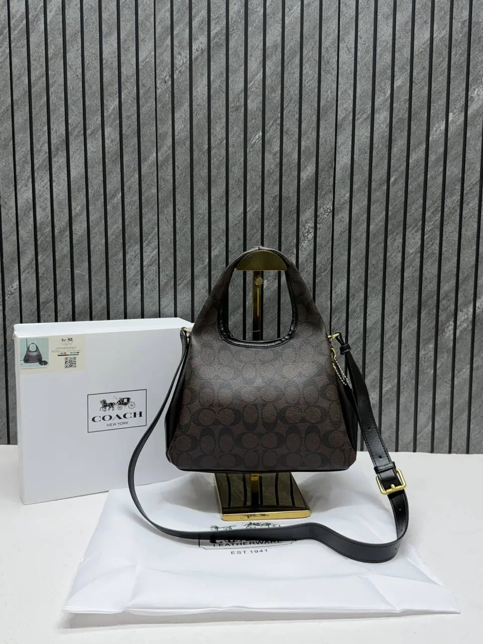 Coach Lana 23 Coffee-Flower With OriginalBox DustCover LongBelt - Image 7