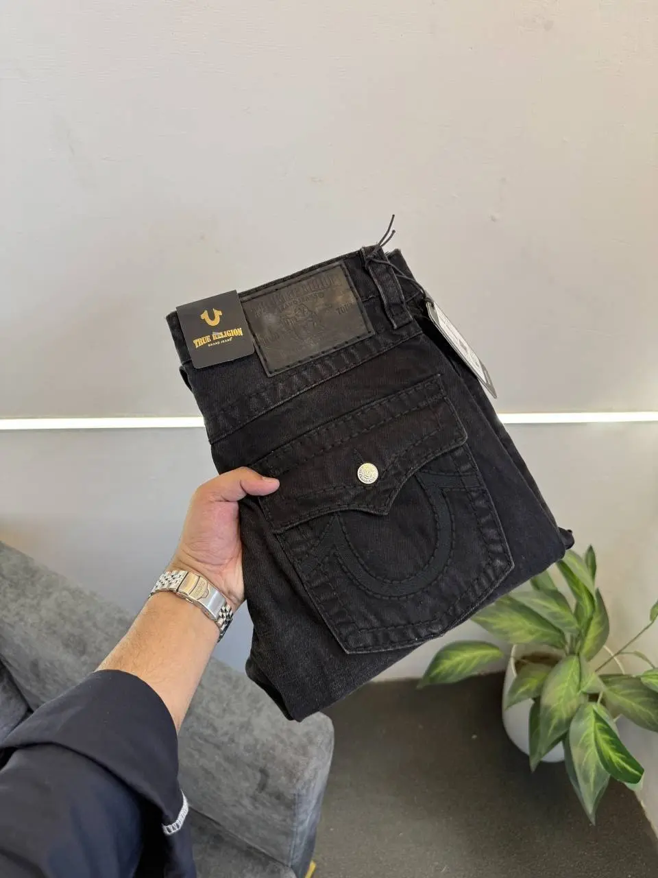 True religion imported straight fit hyperflex denim carbon black - Image 4
