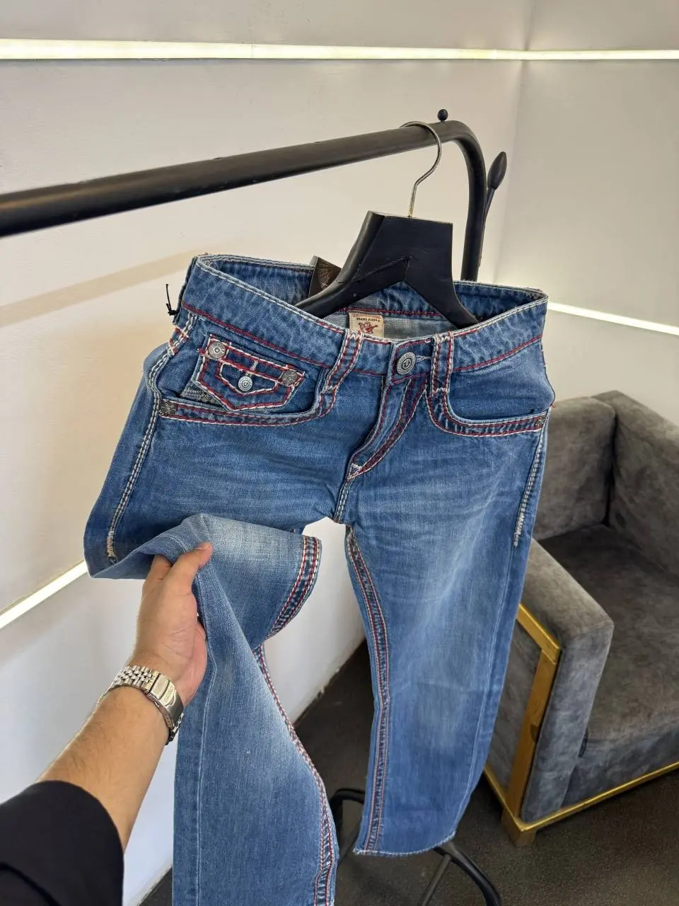 True religion imported straight fit hyperflex denim carbon blue - Image 2