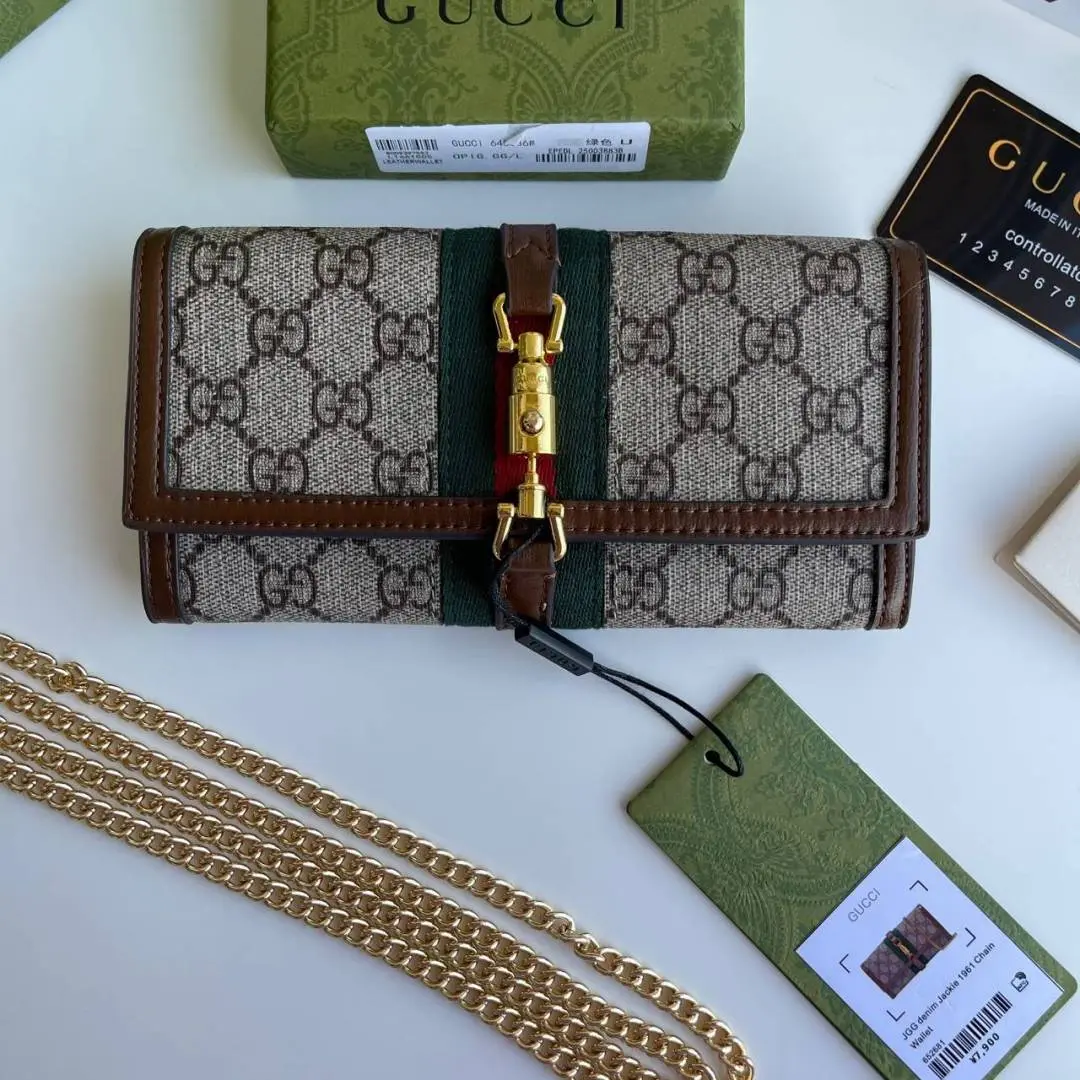 Gucci 76 Jackie ChainWallet Clutch With OriginalBox DustCover - Image 11