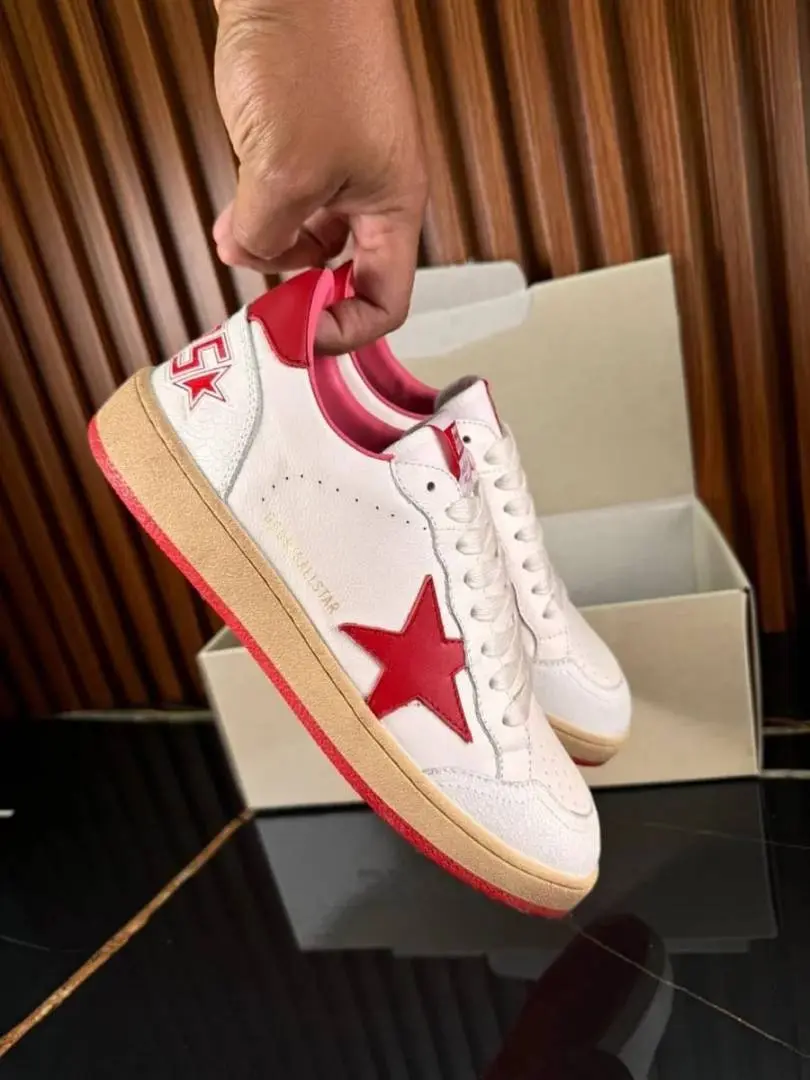 Golden Goose Ball Star Low White Red PLAIN BOX sale - Image 2