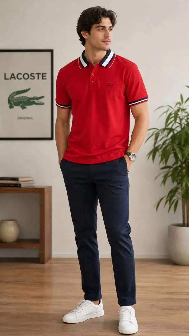 No return Lacost imported Polo tshirt Red