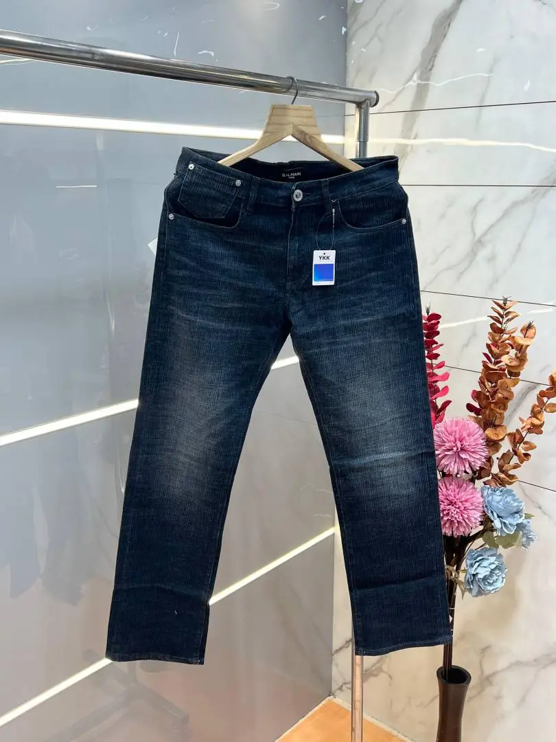 Balmain Paris Blue Shade Straight Fit Premium Imported Stretchable Lycra Fabric Denim with Logo 3687