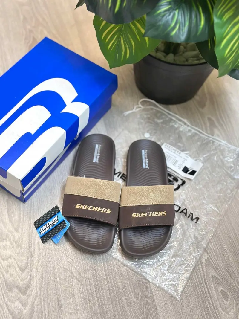 Skechers Hyper Burst Soft Premium Brown Beige Flip Flop - Image 2