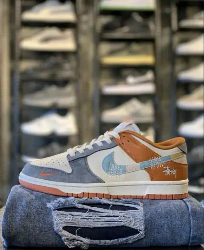 Stussy X nikkee SB Dunk Grey Orangee - Image 2