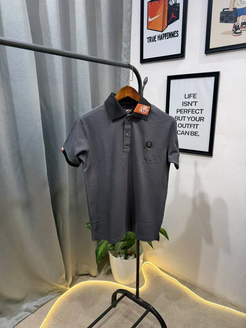 Loro piana Dark grey imported luxury box pack Polo tshirt - Image 2