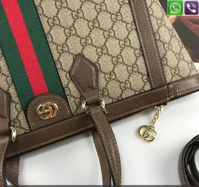 Gucci GG Ophidia Supreme Signature Tote Bag With Double OG Magnetic Box & Dust Bag (Brown-816) - Image 6