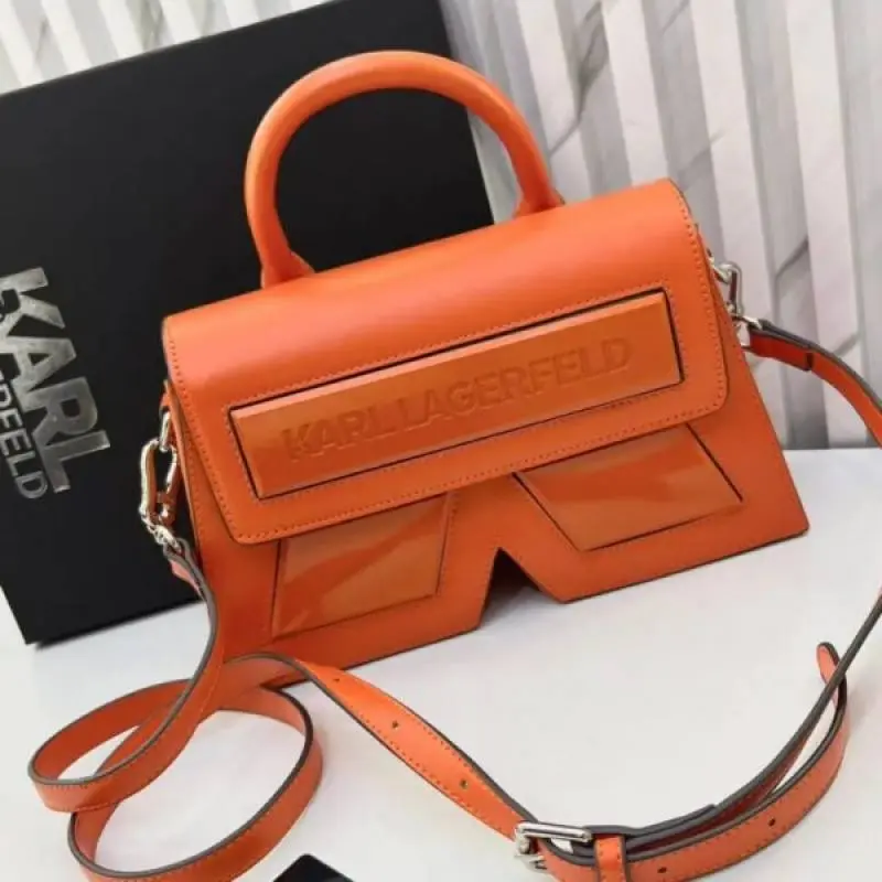 Karl Lagerfeld K IKON Crossbody Shoulder Bag With OG Box & Dust Bag (Orange - 925) - Image 2