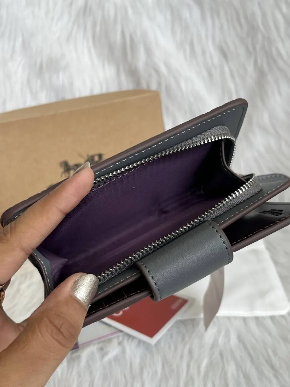Coach 2-3 Premium Flap Wallet With OriginalBox DustCover Highend Coded - Image 8