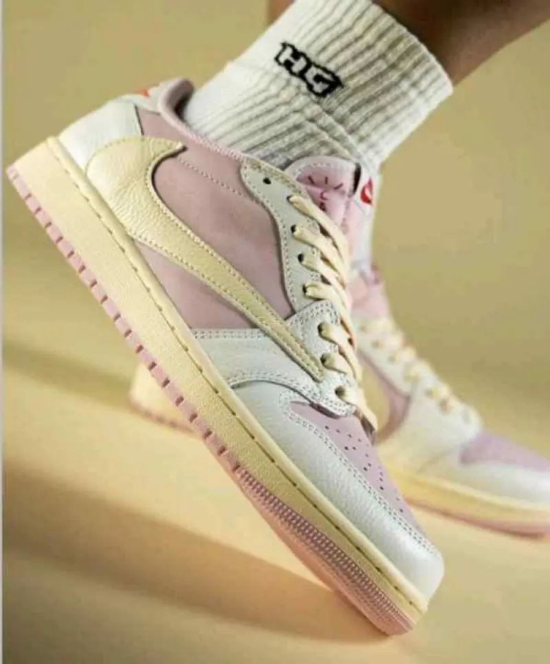 Travis Scott x Nikkee Air jordan 1 low OG Shy pink semi ua - Image 7