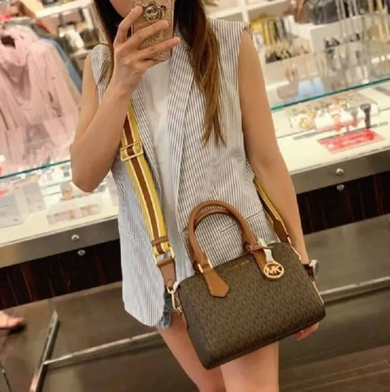 Michael Kors MK Boston Sling Hand Bag With Dust Bag & Shoulder Strap (Brown - 319) - Image 2