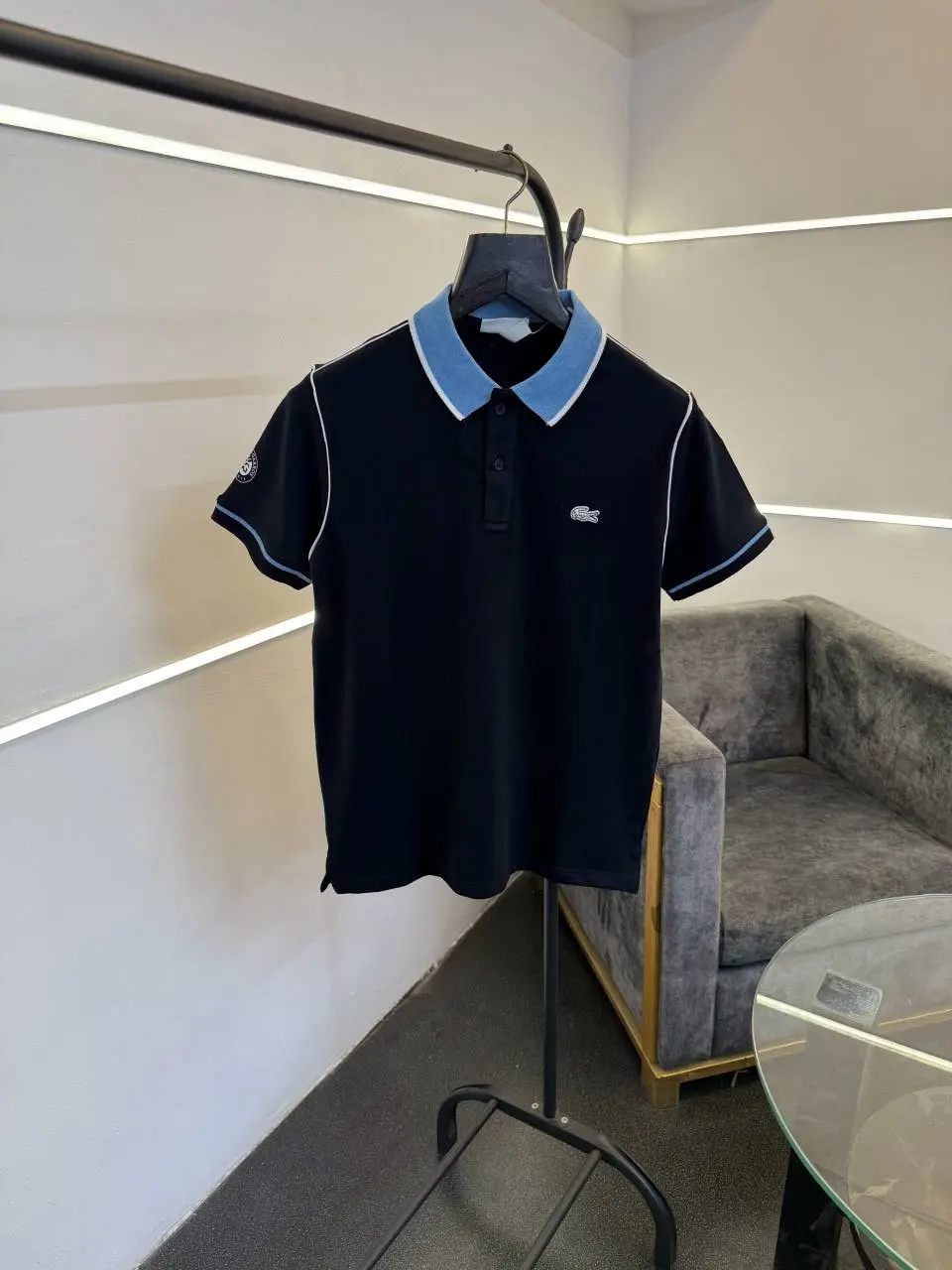 Lacoste luxury imported polo tshirt navy blue sale