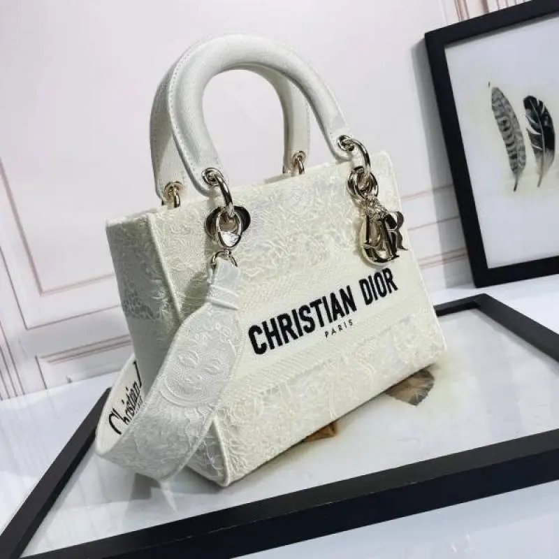 Diyor876 Lady My ABC D-Lite Embroidery Luxurious Quality With OG Magnetic Gift Box & Dust Bag & Scarf (White - 876) - Image 10