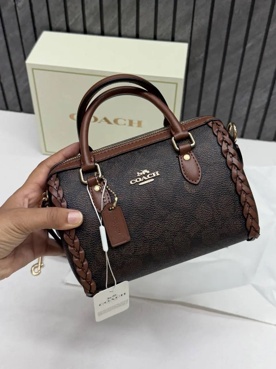 Coach Rowan Mini Braided Crossbody Bag With Original Magnet Box & DustCover Packing - Image 3