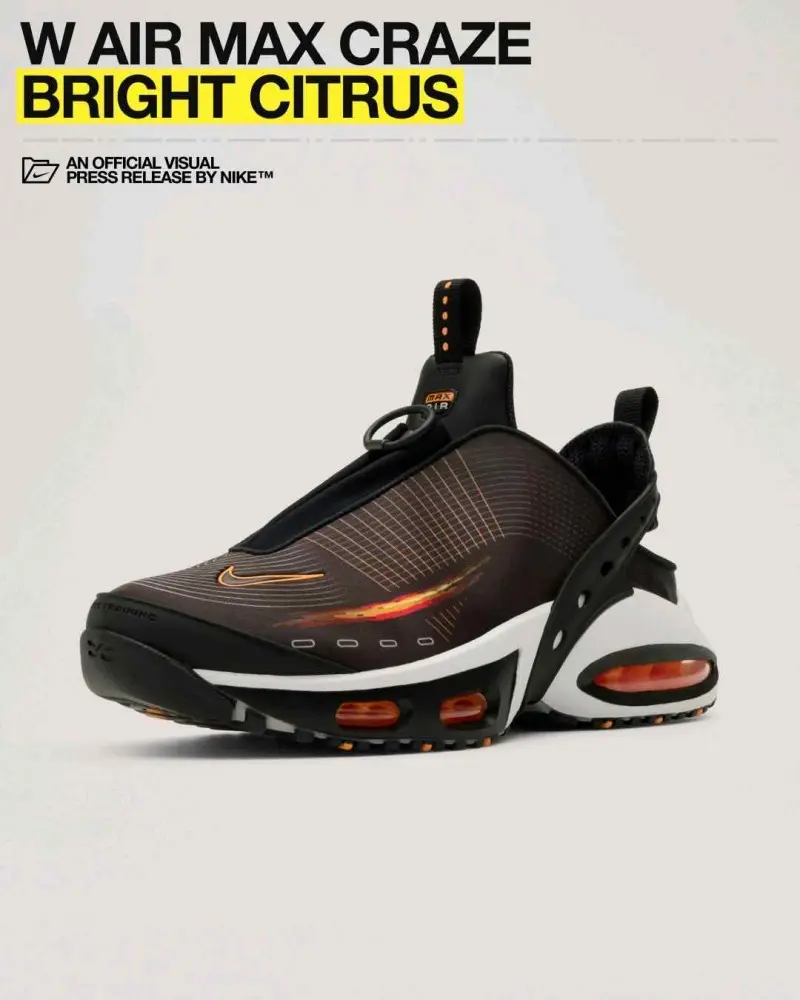 Nike Airmax Craze Black Platinum Tint Bright Citrus 282 - Image 3