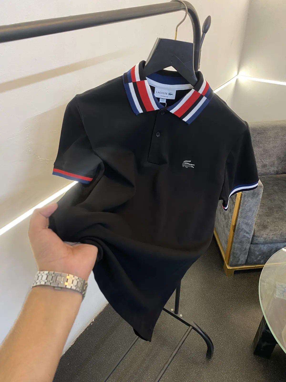 Lacoste Imported quality polo tshirt black - Image 2