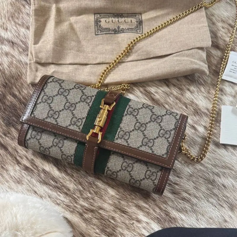 Gucci 76 Jackie ChainWallet Clutch With OriginalBox DustCover - Image 3