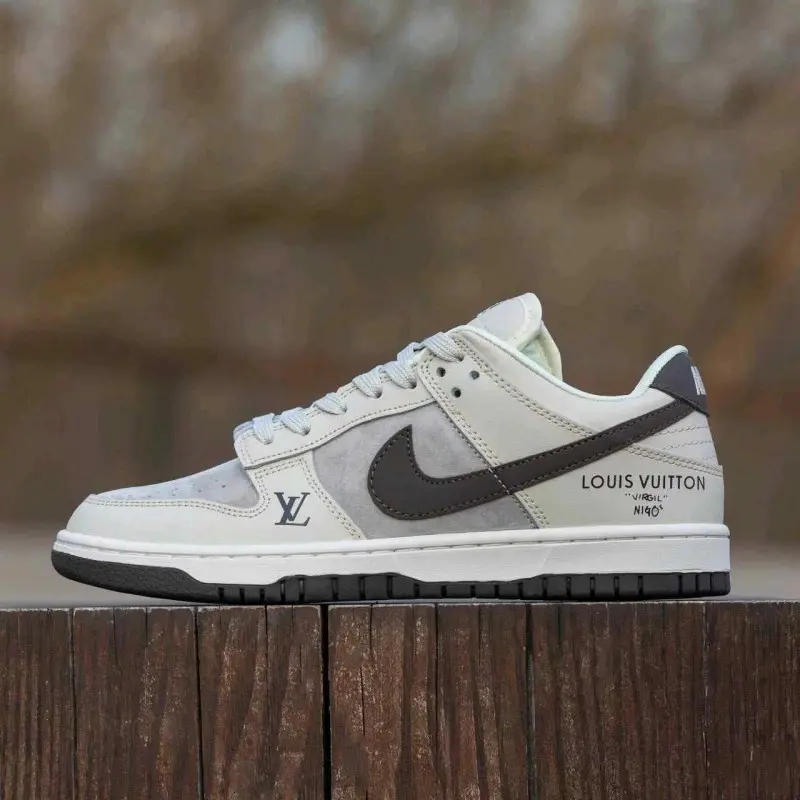 Nike SB Dunk Low X Loiuss Vuitton Gray 3037 - Image 4