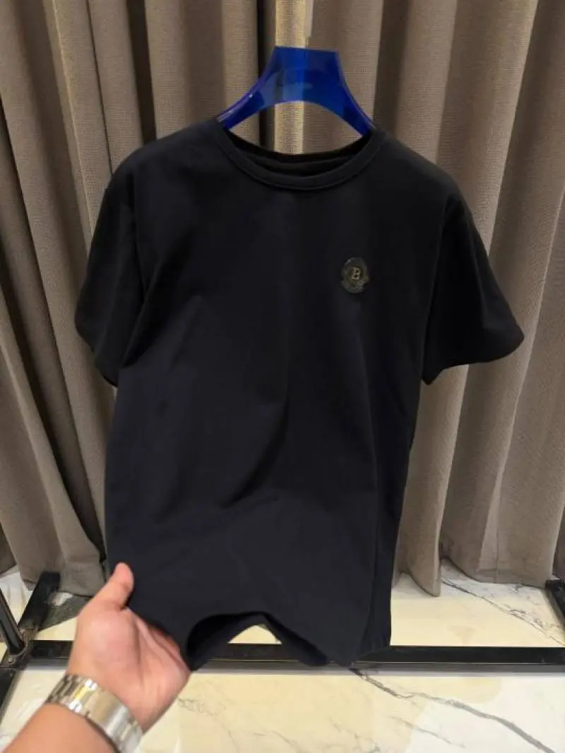 Balmain Chest Logo Round Neck T-shirt Black - Image 2